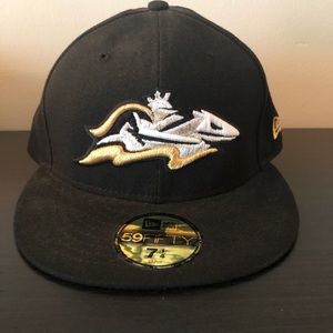Flat bill fitted hat: Charlotte Knights
